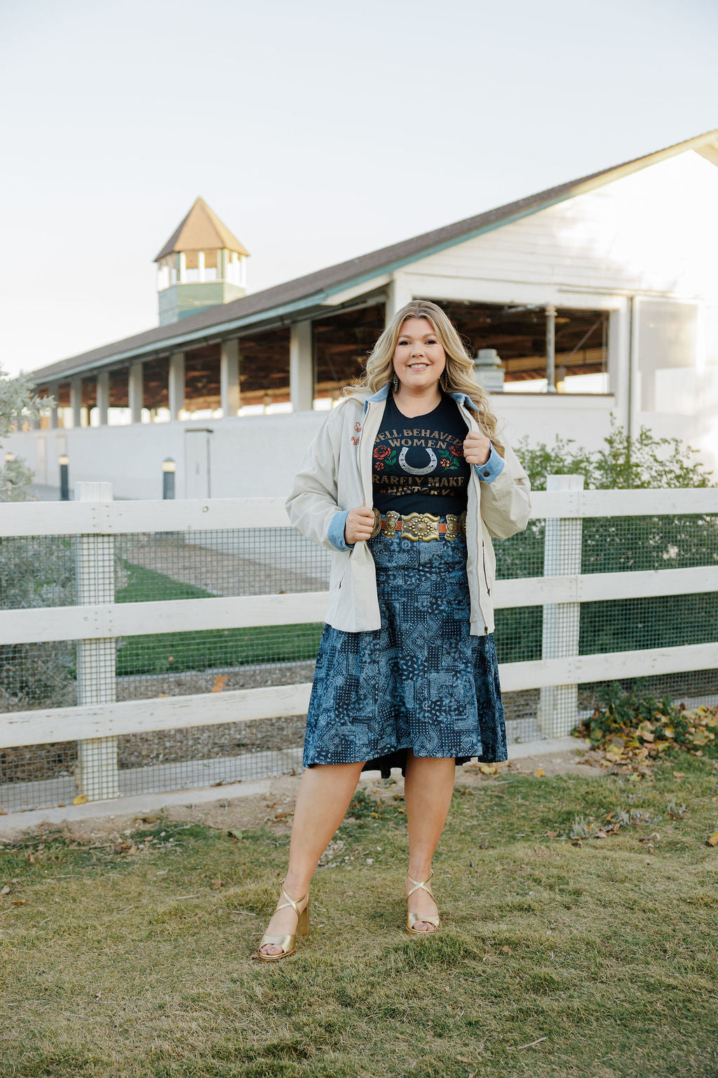 Denim Rose Skirt