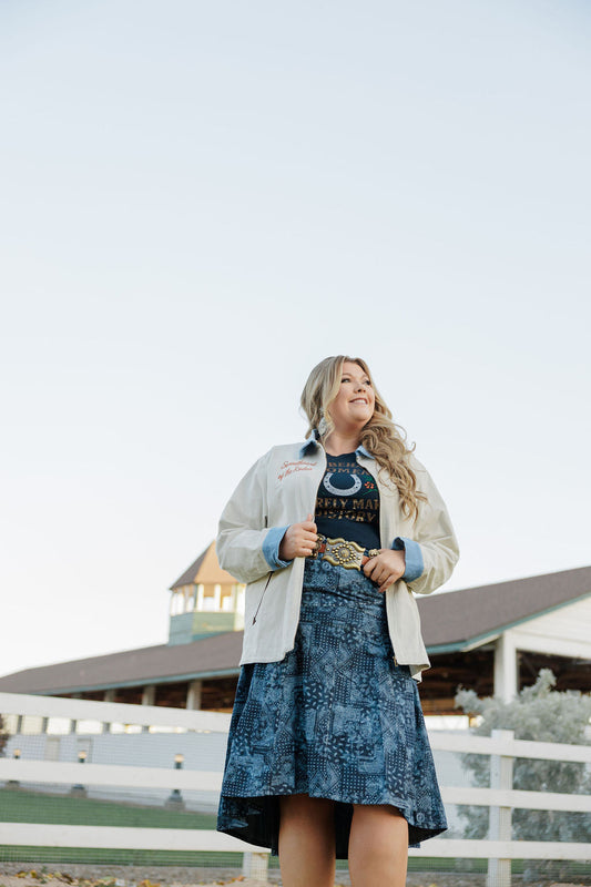 Denim Rose Skirt