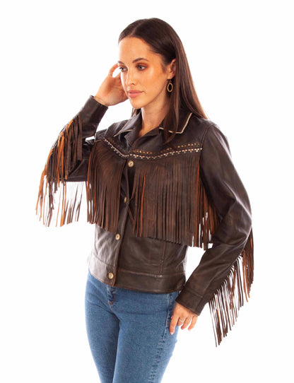 Scully Long Fringe - Women's Leather Jacket
