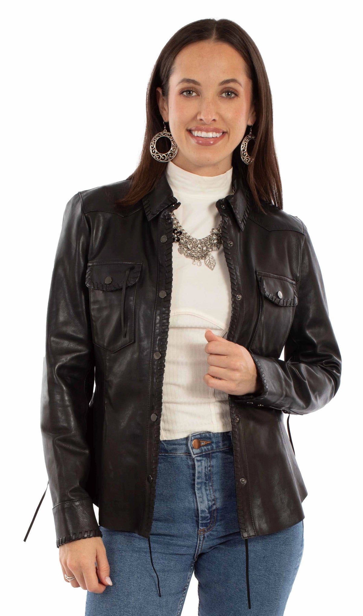 Scully Lambskin Lace - Women's Leather Jacket