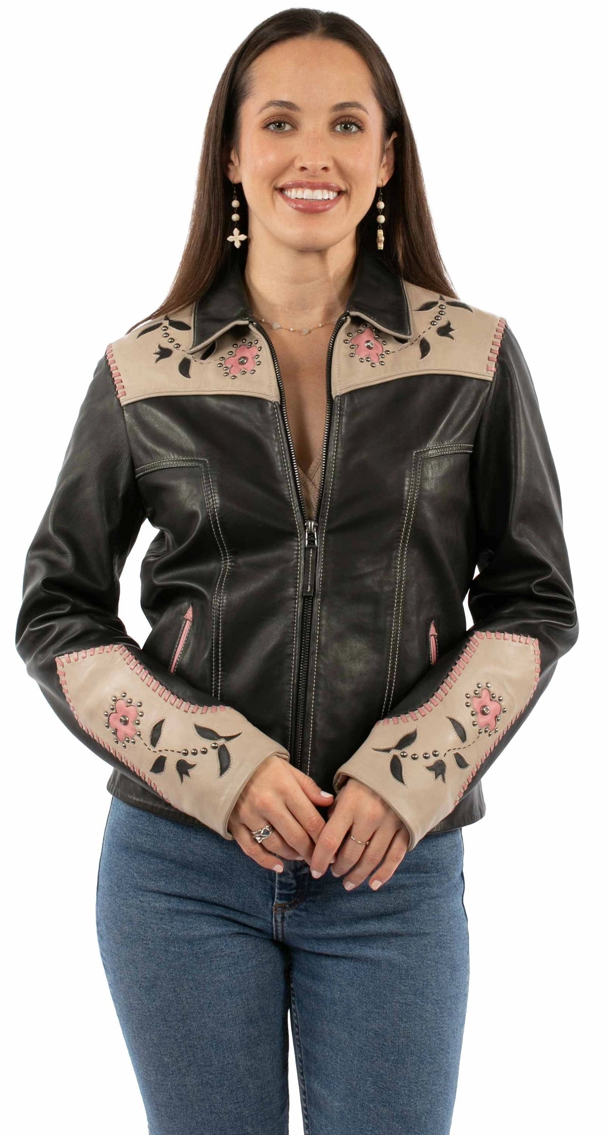 Scully Floral Yokes - Women's Leather Jacket