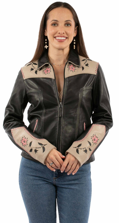 Scully Floral Yokes - Women's Leather Jacket