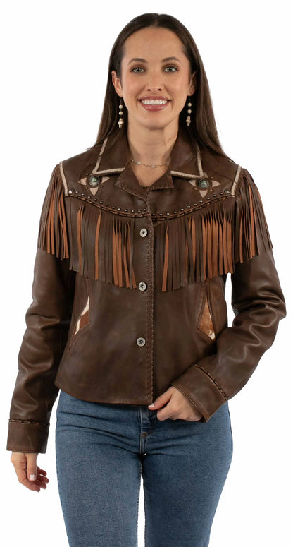 Scully Conchos and Fringes - Women's Leather Jacket