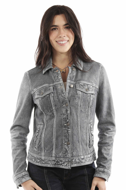 Scully Button Front - Women's Leather Jean Jacket