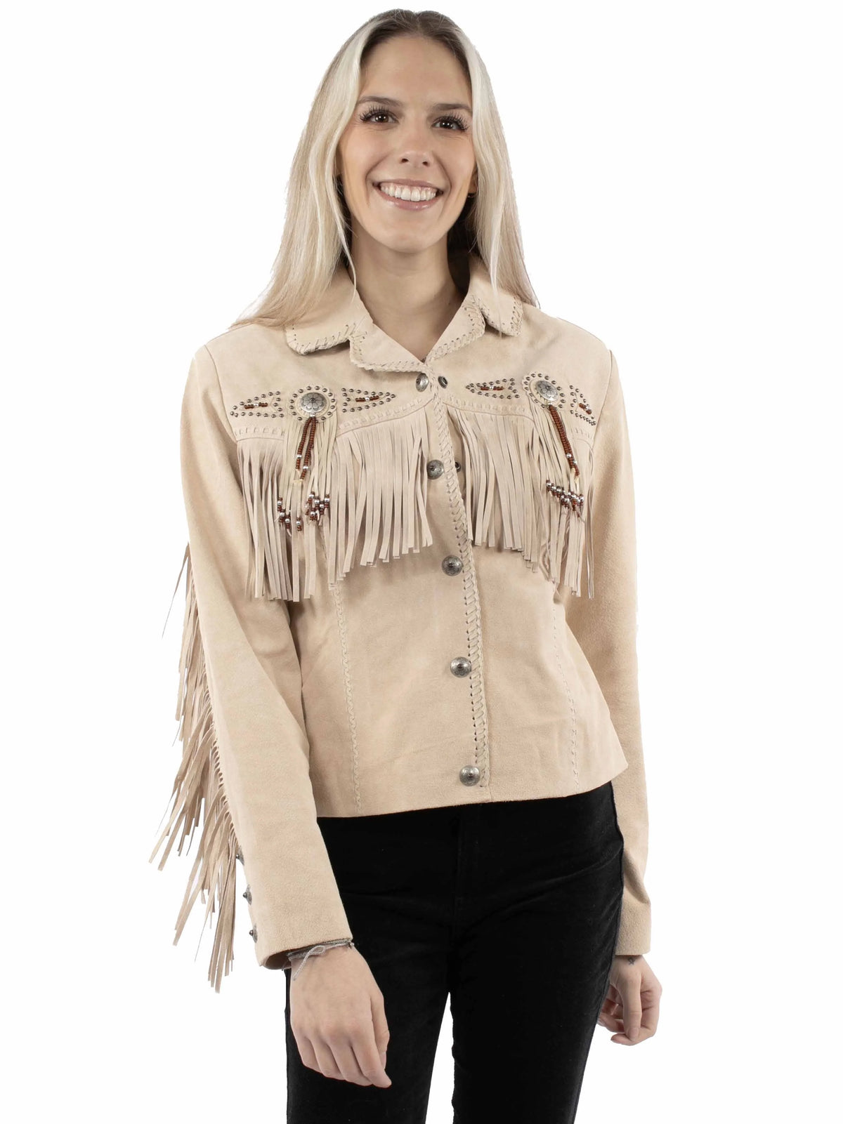 Scully Beaded Fringe - Women's Leather Jacket