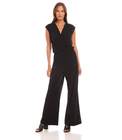 Petite Size Sleeveless Travel Jersey Jumpsuit