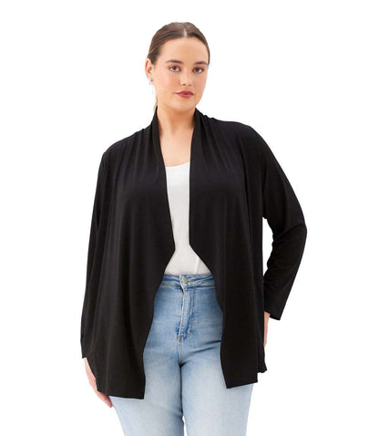 Plus Size Drape Travel Jersey Cardigan