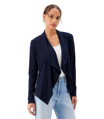 Petite Size Drape Travel Jersey Cardigan