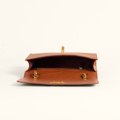 Loyal West Savi Small Embossed & Grained Leather Bag - Amber Glow
