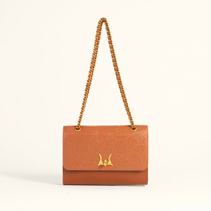 Loyal West Savi Small Embossed & Grained Leather Bag - Amber Glow