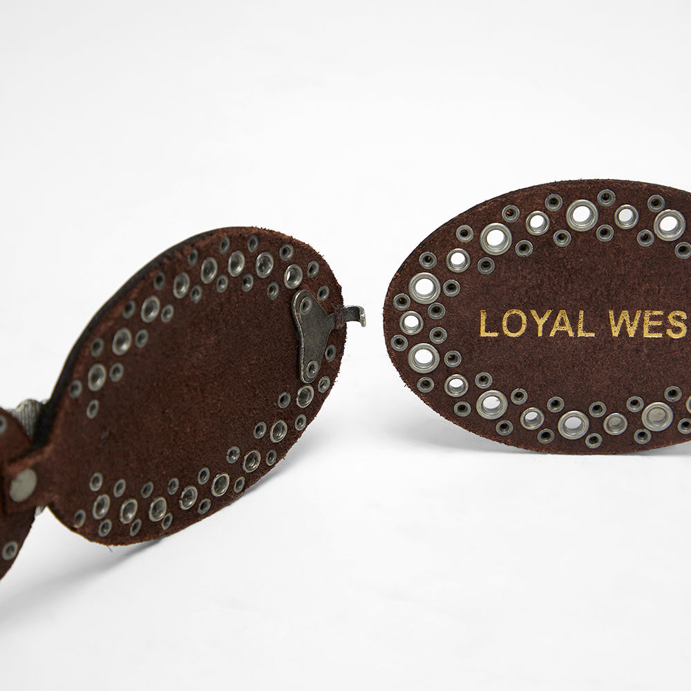 Loyal West Alta Buena Leather Belt In Calfskin-DARK BROWN