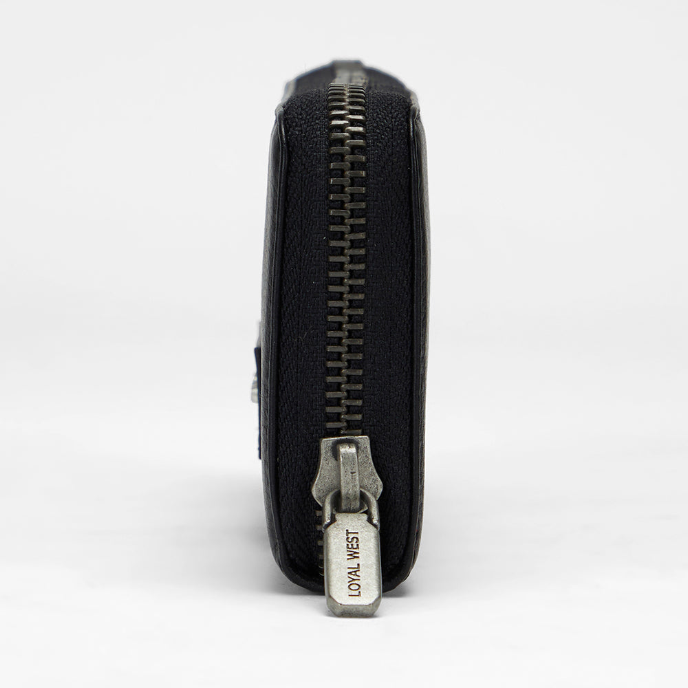 Loyal West RANCH ROAD JEWELERY CASE IN CALF LEATHER - BLACK