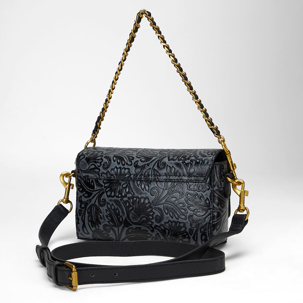 Loyal West SAVI MINI BAG IN  CALF LEATHER - BLACK