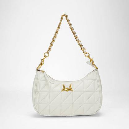 Loyal West JOE QUILTED NAPPA LEATHER BAG-WHITE