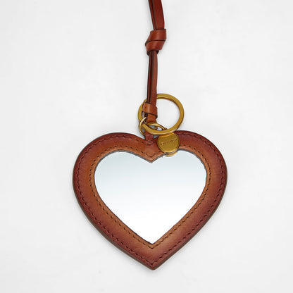 Loyal West HEART SHAPE BAG CHARM IN HANDTOOLED LEATHER