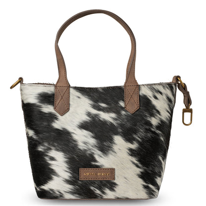 Dakota Medium CrossBody - Black & White Cowhide