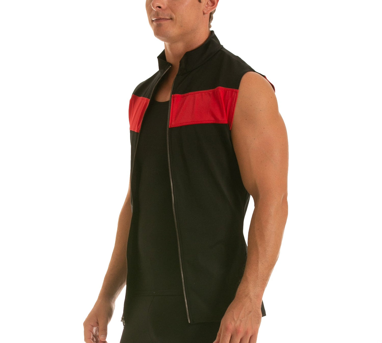 Insta Slim I.S.Pro USA Compression Activewear Color Block Zip Up Vest-MA0012