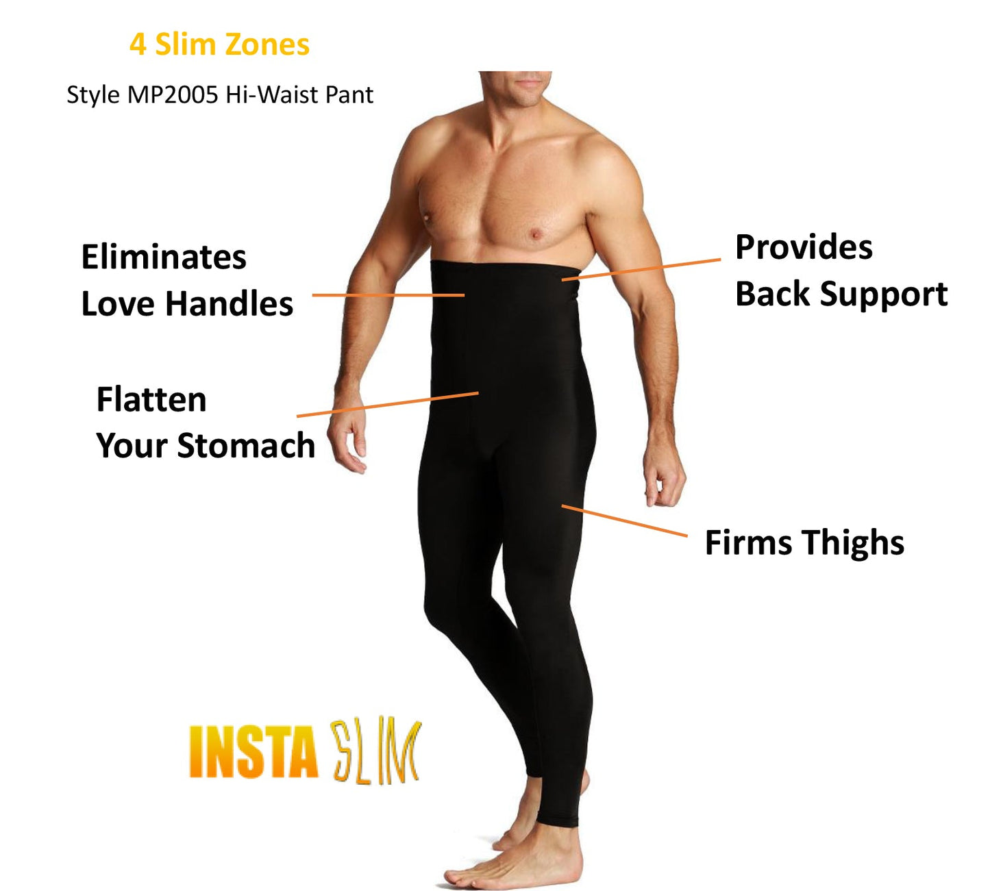 Insta Slim Men's High Compression Hi-Waist Pants MP2005