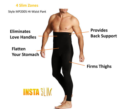 Insta Slim Men's High Compression Hi-Waist Pants MP2005