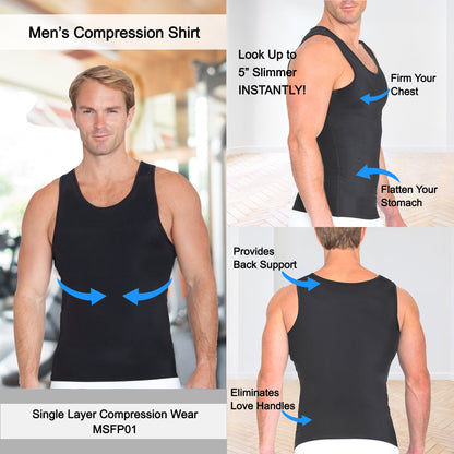 Insta Slim Sleeveless Compression Muscle Tank Panel Belt MSFP01