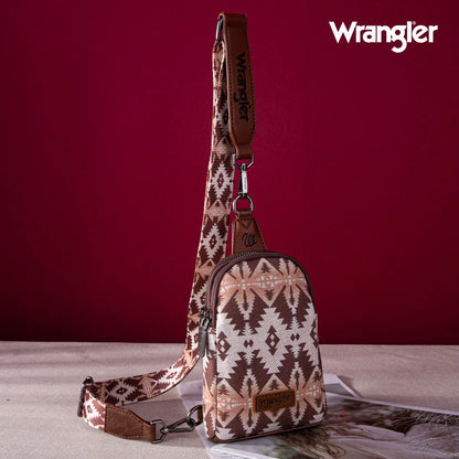 Wrangler Aztec Print Crossbody Sling Chest Bag-Multiple Colors