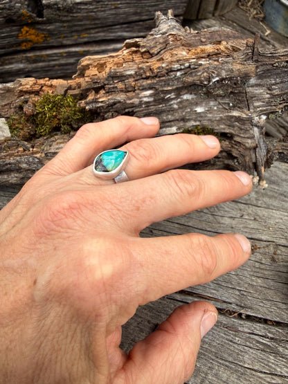 Hubei Turquoise Teardrop Ring | Size 6.5