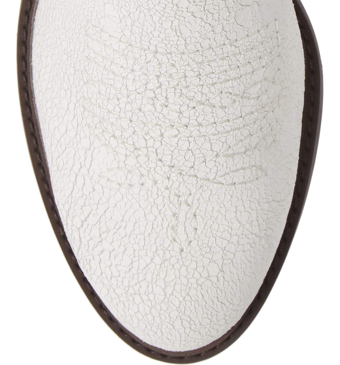 Montrose White Crackle Leather Booties