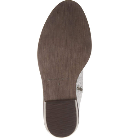 Montrose White Crackle Leather Booties