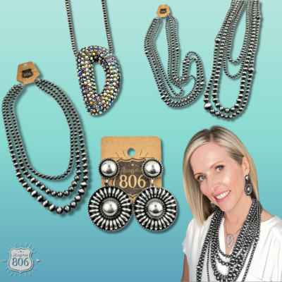 Western silver large statement earring