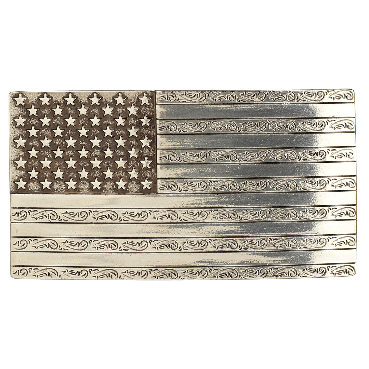 Nocona Scrolled Flag - Men's Belt Buckle