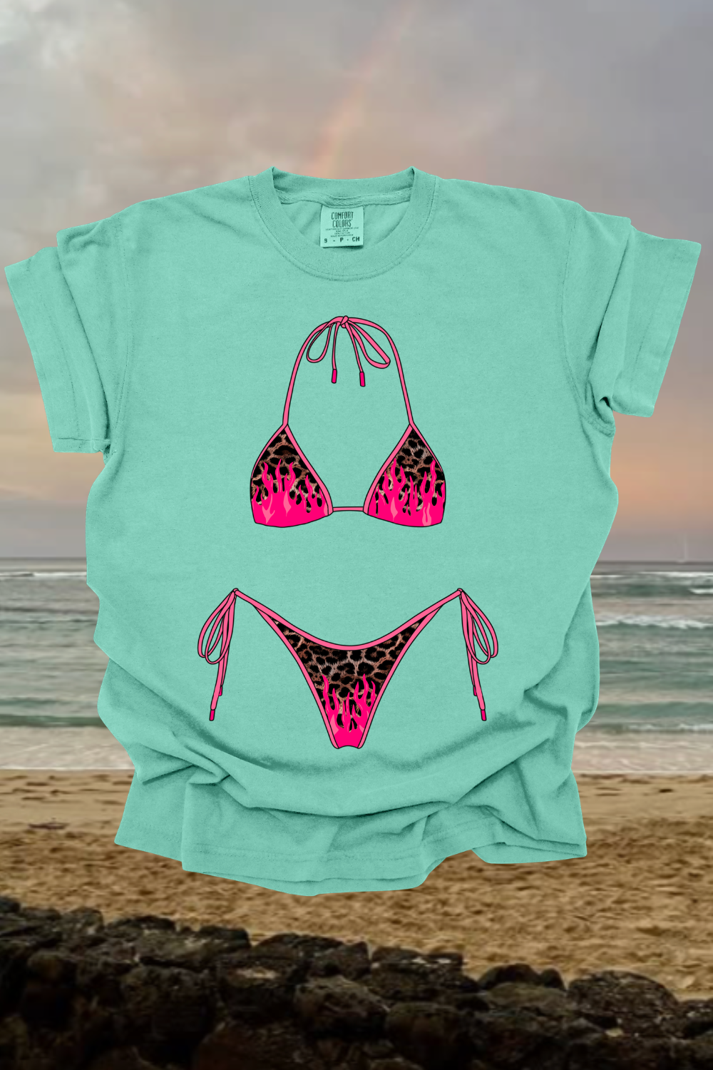 Cheetah Flame Bikini Graphic Tee