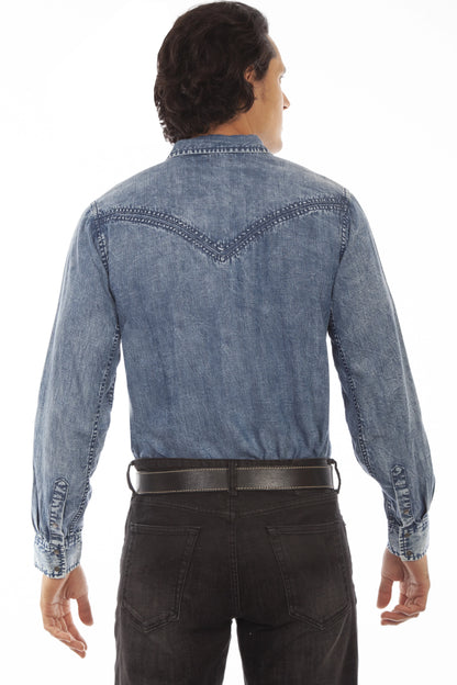 Scully Pleated Pockets - Men's Denim Shirt