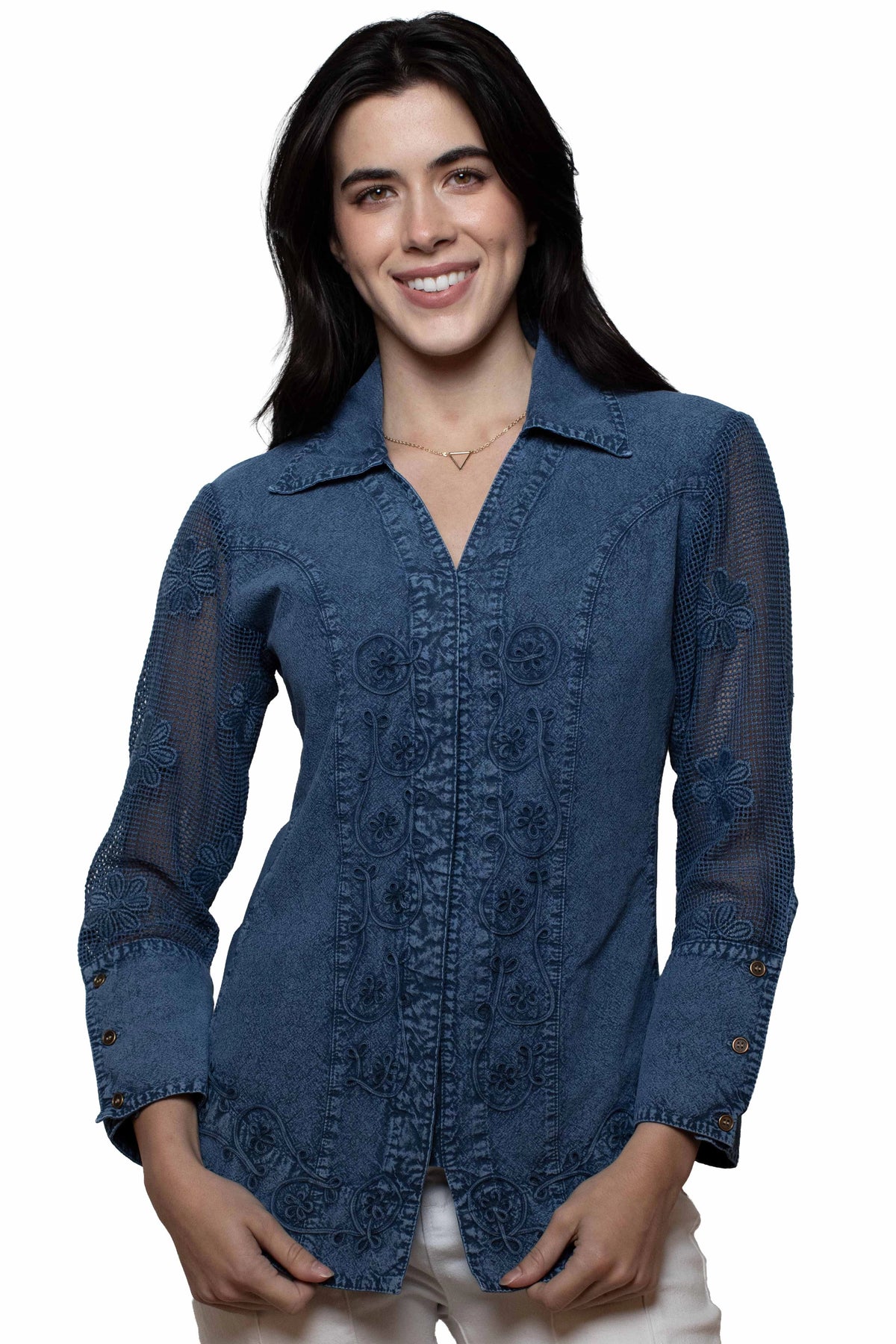 Scully Floral Front - Women's Western Blouse