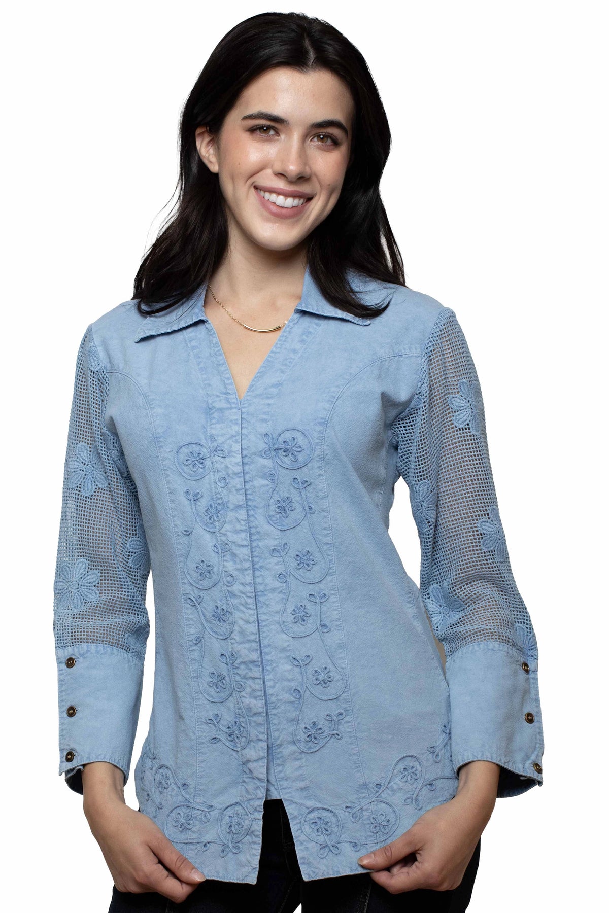 Scully Floral Front - Women's Western Blouse