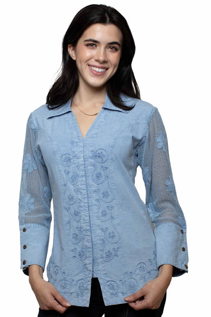 Scully Floral Front - Women's Western Blouse