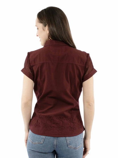 Scully Floral Front - Women's Short Sleeve Blouse
