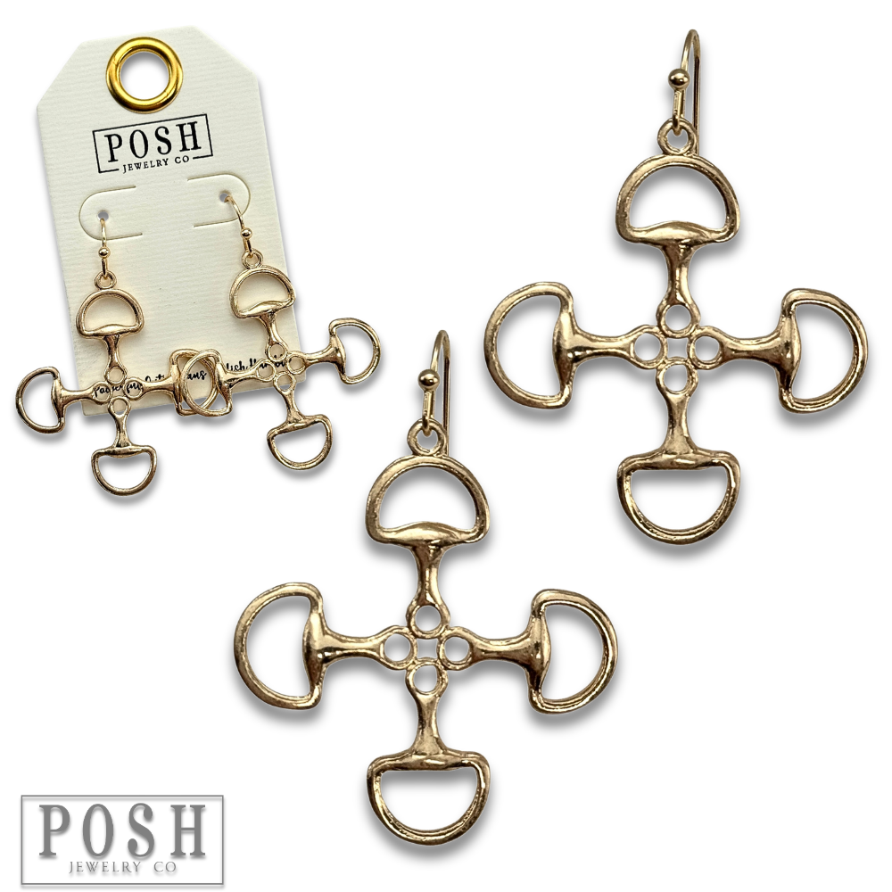 Equestrian snaffle bit earring