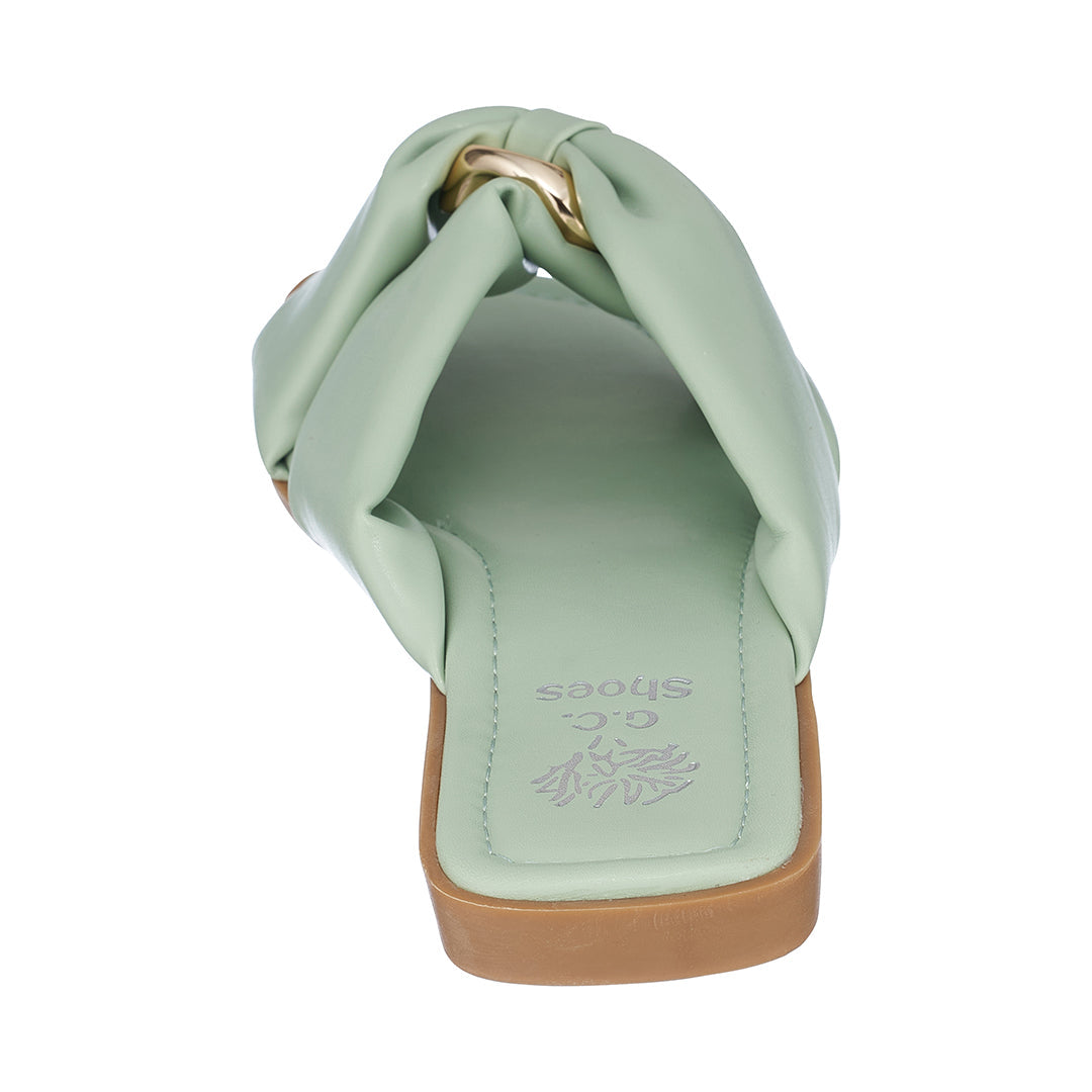 Perri Green Flat Sandals