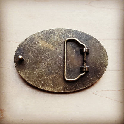 **Rope Edge Magenta Navajo Leather Belt Buckle 907L