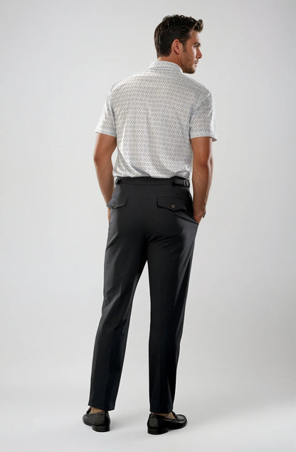 Men's Pleated Wool Trouser Pants - Navy