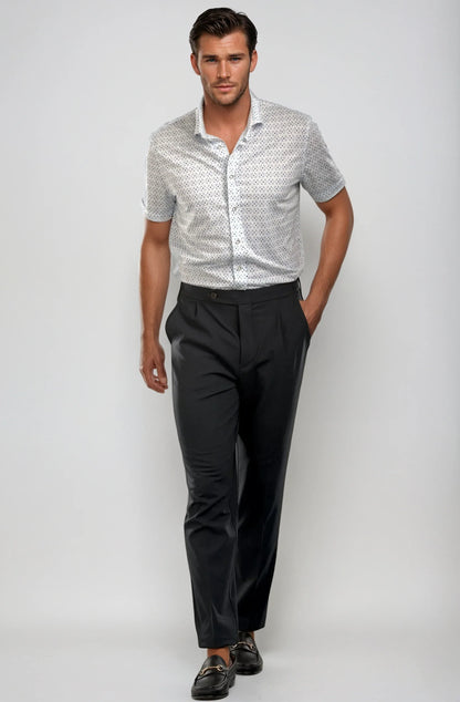 Men's Pleated Wool Trouser Pants - Navy