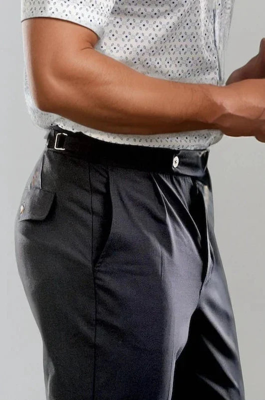 Men's Pleated Wool Trouser Pants - Navy