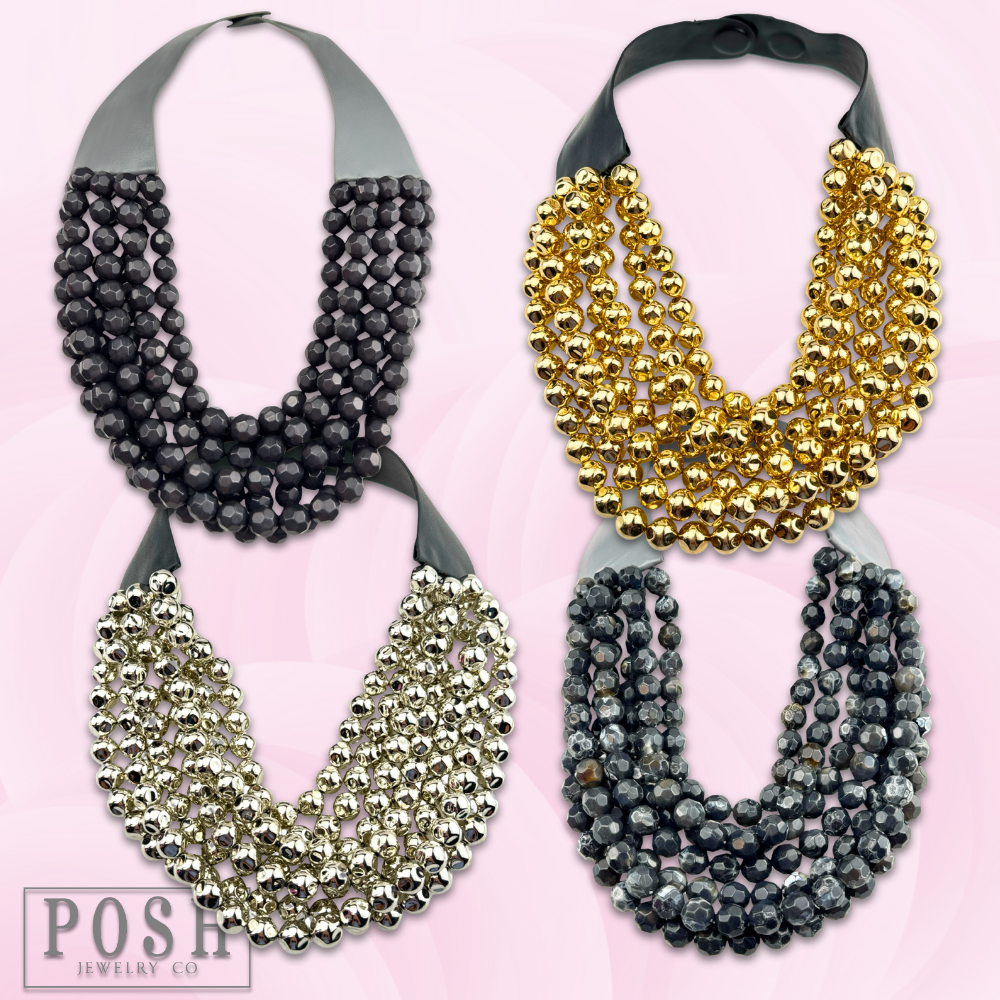 Multi-strand magnetic clasp necklace