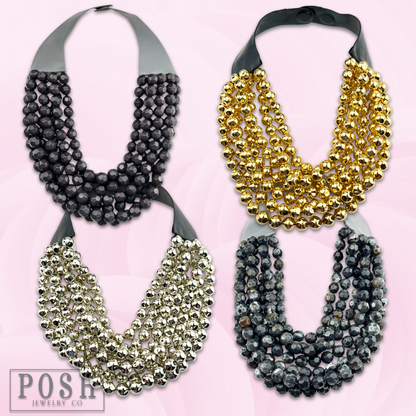 Multi-strand magnetic clasp necklace