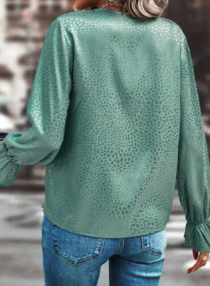 Long sleeve v neck blouse