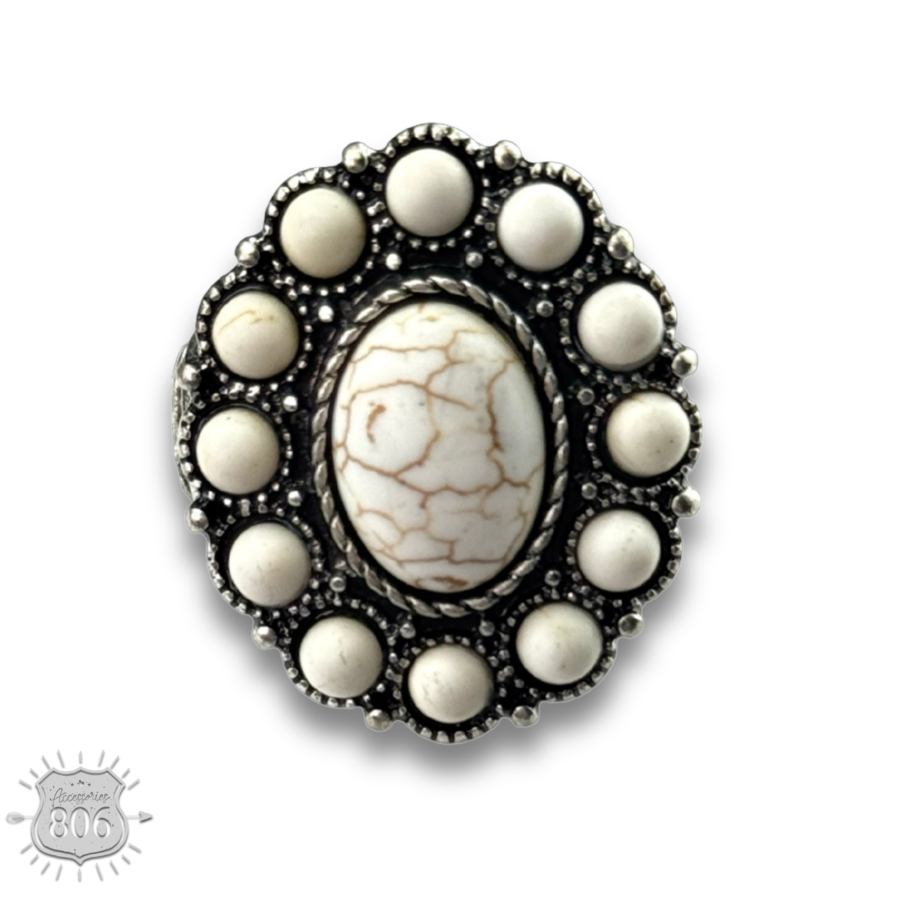 Oval stone stretch ring, last call