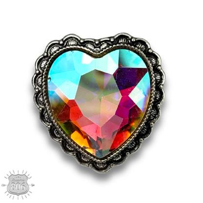 Rhinestone heart ring