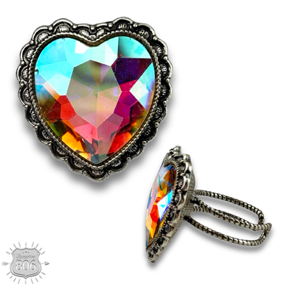 Rhinestone heart ring