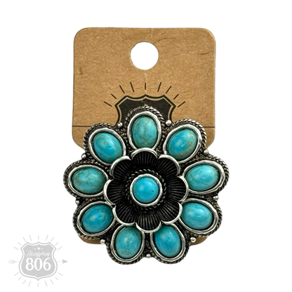 Western flower shape ring