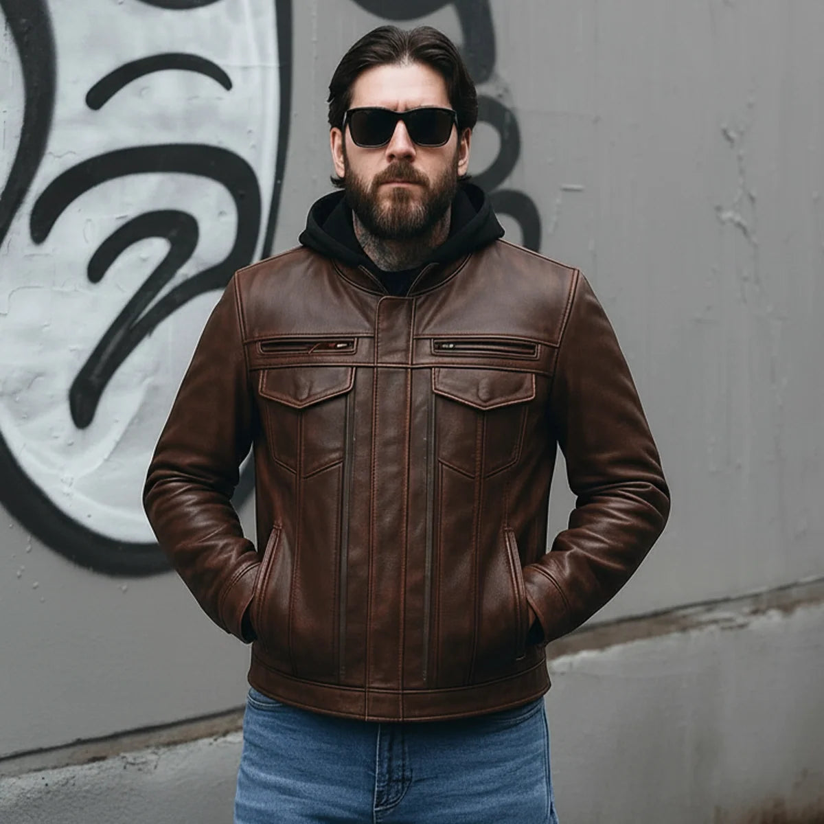 Raider Men's Motorcycle Leather Jacket